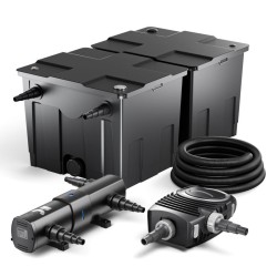 Lampisuodatinsetti CBF-350B, NEO-10000 SuperECO-pumppu 10 000 l/h, CUV-236 selkeytin 36 W, letku 25 m x 25 mm