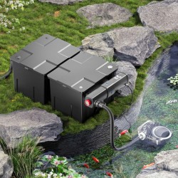 Lampisuodatinsetti CBF-350B, NEO-10000 SuperECO-pumppu 10 000 l/h, CUV-236 selkeytin 36 W, letku 25 m x 25 mm