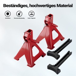 Säädettävät tukitelineet 2 kpl, 6 t, 39–60,3 cm, punainen