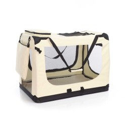 Fudajo Taitettava kuljetuslaatikko XXL koirille ja kissoille, 90x60x64 cm, Beige