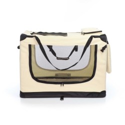 Fudajo Taitettava kuljetuslaatikko XXL koirille ja kissoille, 90x60x64 cm, Beige