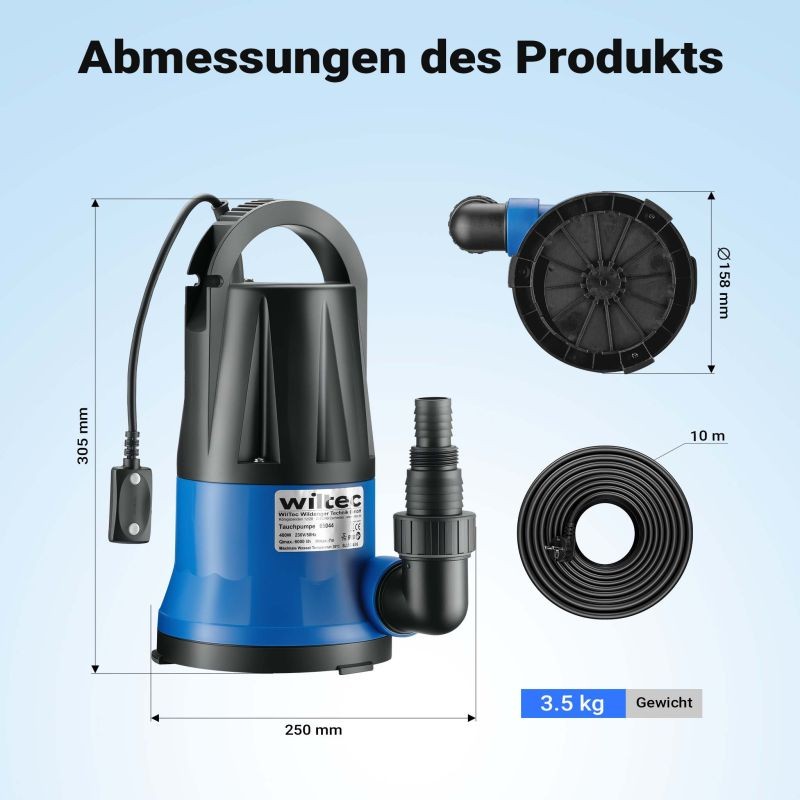 Likavesipumppu 400 W, 6000 l/h, pumppauskorkeus 7 m, matalaimu 1 mm