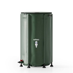 Taitettava sadevesisäiliö 250 l vihreä 620 g m PVC kansi hana ja letkuliitäntä