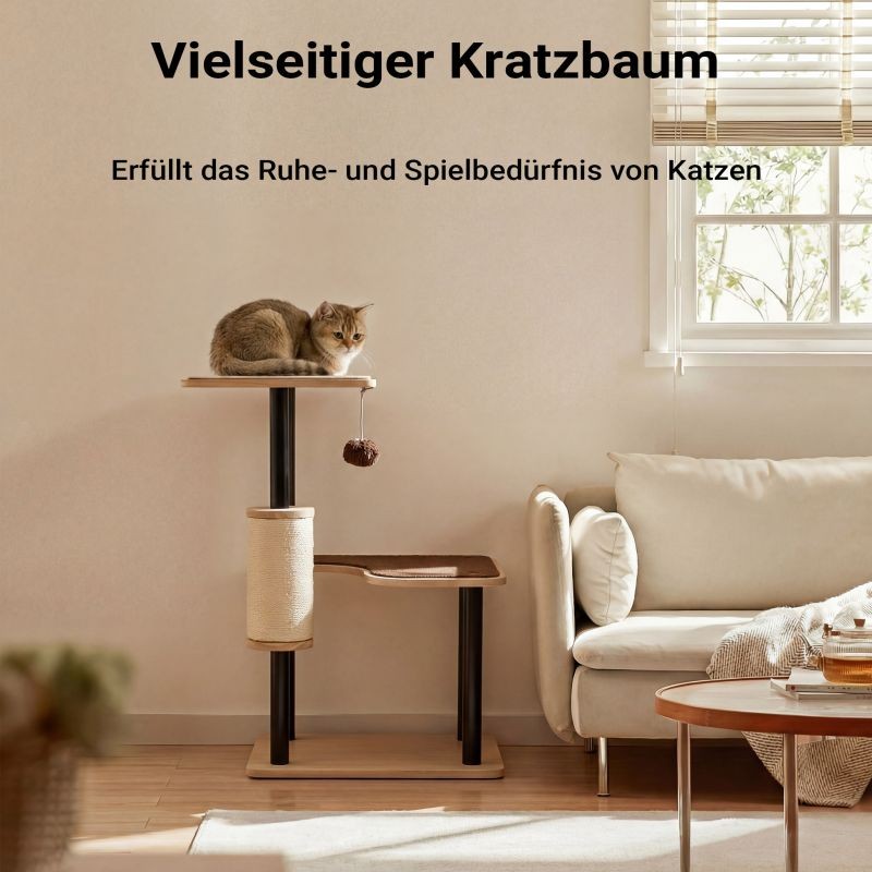 Fudajo metallinen kiipeilypuu 40 x 30 x 62 cm, sisal ja makuualue