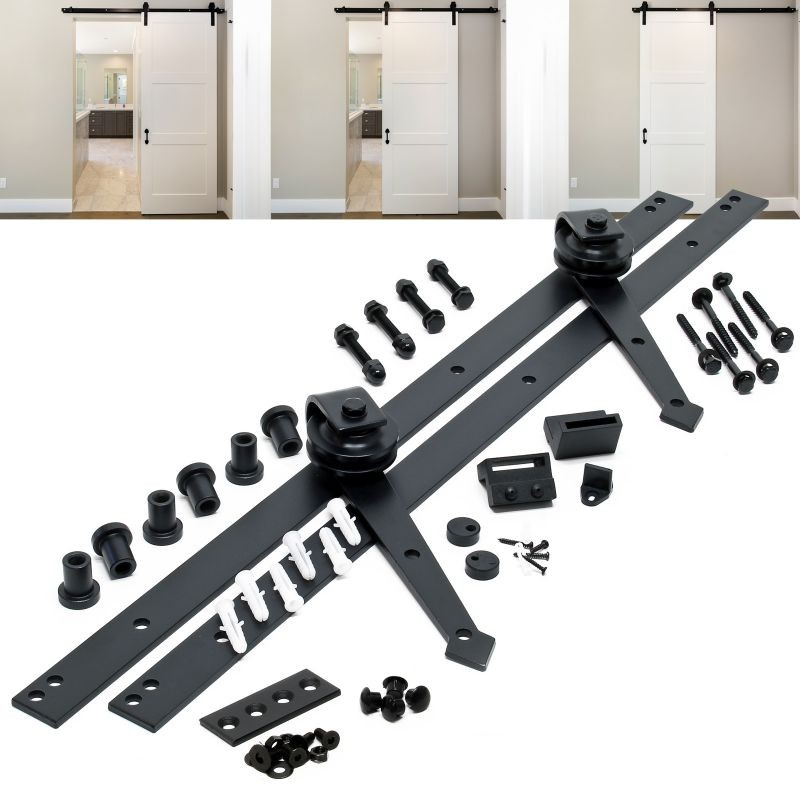 Liukuovijärjestelmä 244 cm, musta rauta, max 150 kg, 40-45 mm