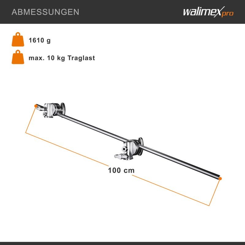 Walimex pro -valaisinvarsi 1000 x 140 x 70 mm, max. 10 kg