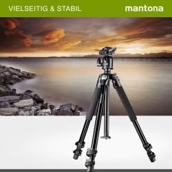 Mantona Scout MAX Makro II -jalusta, alumiini, korkeus 153 cm, kantavuus 6 kg, kuulapää