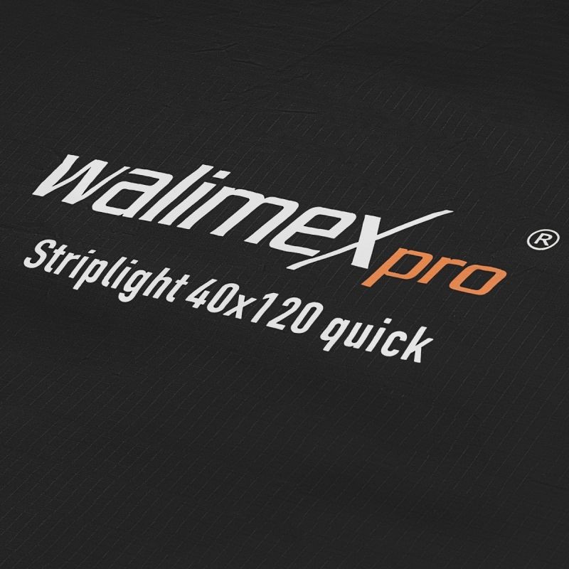 Walimex pro Studio Line Striplight-softbox 40 x 120 cm, taitettava, sisältää diffuusorit ja kenno-gridin