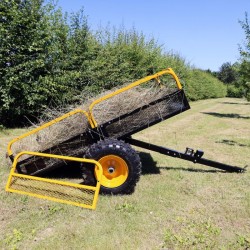 Kippiperävaunu 450 kg 210 x 120 x 70 cm teräs musta puutarhatraktorille ja ATV lle