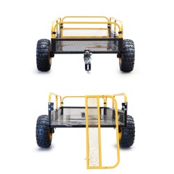 Kippiperävaunu 450 kg, 210 x 120 x 70 cm, teräs, musta, puutarhatraktorille ja ATV:lle
