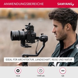 Samyang MF 24mm T1,5 VDSLR MK2 videon laajakulmaobjektiivi Sony E