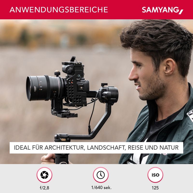 Samyang MF 24mm T1,5 VDSLR MK2 videon laajakulmaobjektiivi Sony E