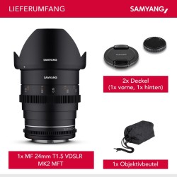 Samyang MF 24mm T1,5 VDSLR MK2 MFT laajakulmainen videolinssi