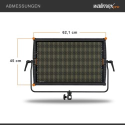 Walimex pro LED Niova 150-F Pro LED-paneelivalaisin 150 W Bi-Color DMX512 ja kaukosäädin