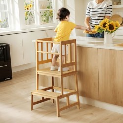 Oppimistorni bambusta, 46 x 46 x 90 cm, beige