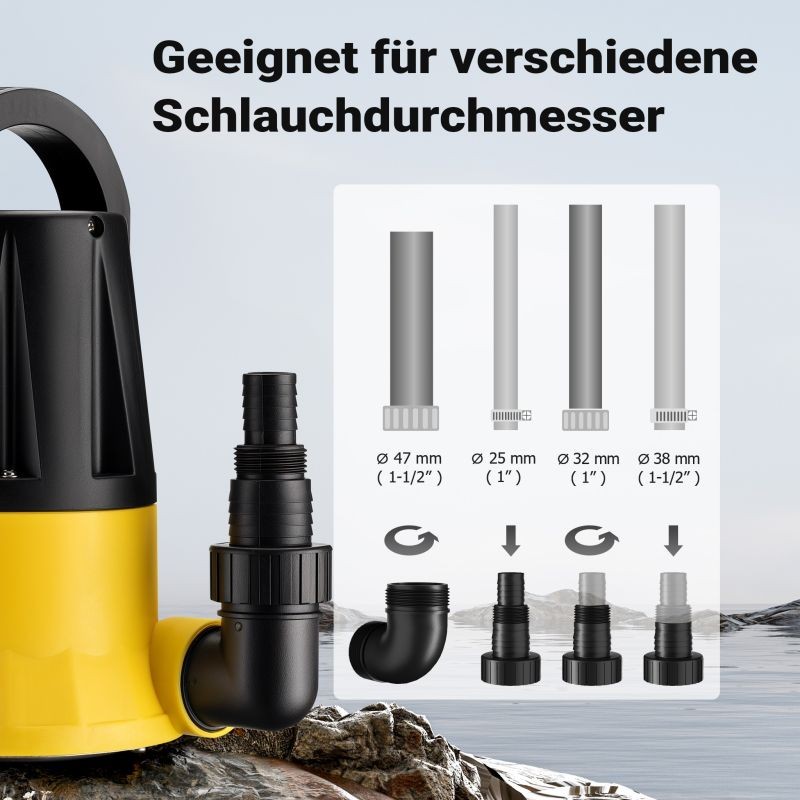 Uppopumppu puhtaalle vedelle 400 W, 7300 l/h, 7 m nostokorkeus, sensori