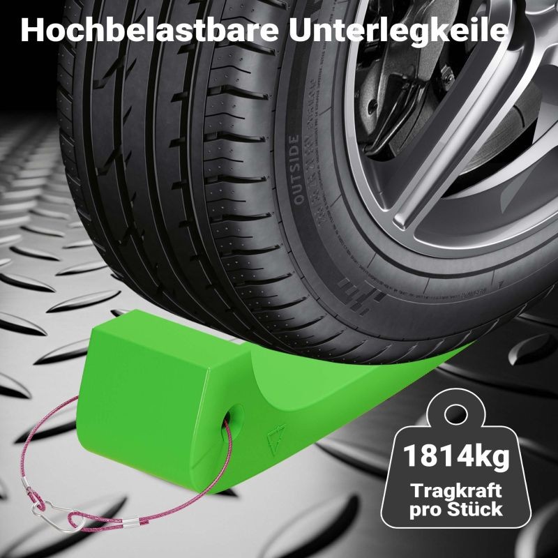 Liukukiilosarja 4 kpl, HDPE-muovi, 1814 kg/kpl, vihreä, ajoneuvojen lastaukseen