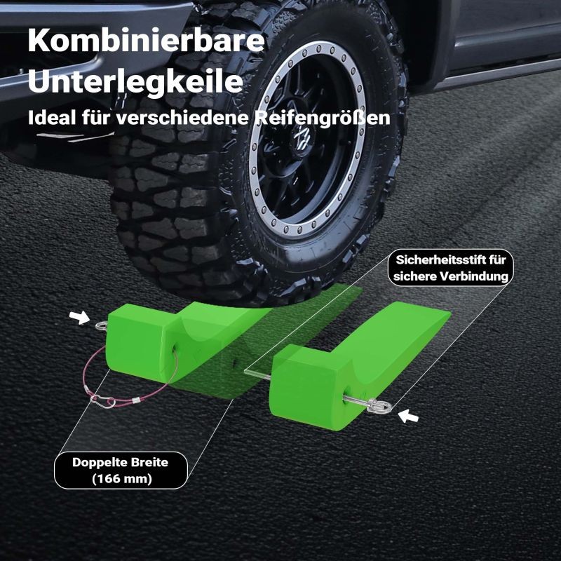 Liukukiilosarja 4 kpl, HDPE-muovi, 1814 kg/kpl, vihreä, ajoneuvojen lastaukseen