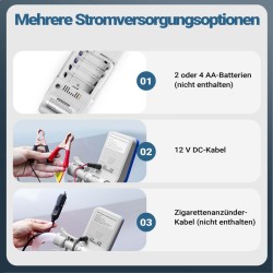 Akkukäyttöinen itseimevä siirtopumppu 12 V, bensiinille, dieselille ja öljylle, LED-merkkivalo