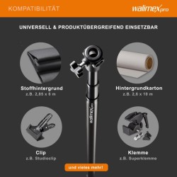 Walimex pro Teleskooppitanko taustoille 120 307 cm 6 kg alumiini musta