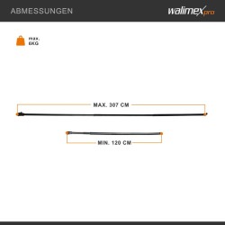 Walimex pro Teleskooppitanko taustoille 120-307 cm, 6 kg, alumiini, musta