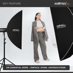Walimex pro Essential striplight-softbox 30 x 120 cm, kenno, Bowens-adapteri ja kantolaukku