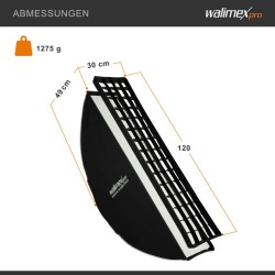 Walimex pro Essential striplight-softbox 30 x 120 cm, kenno, Bowens-adapteri ja kantolaukku