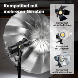 Walimex pro Parabolinen heijastinvarjo 129 cm musta/hopea kontrastiseen valoon