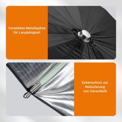 Walimex pro Parabolinen heijastinvarjo 129 cm musta/hopea kontrastiseen valoon
