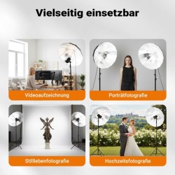 Walimex pro Parabolinen heijastinsateenvarjo 129 cm musta/valkoinen