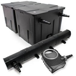 SunSun lampisuodatinsetti: CBF-350B biosuodatin 60000 l, NEO-10000 pumppu 10000 l/h, CUV-272 UVC-lamppu 72 W