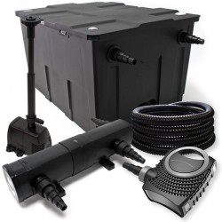 Lampisuodatinsetti: CBF-550 60000 l, NEO-10000 pumppu 10000 l/h, CUV-236 UV-selkeytin 36 W, 25 m letku 25 mm