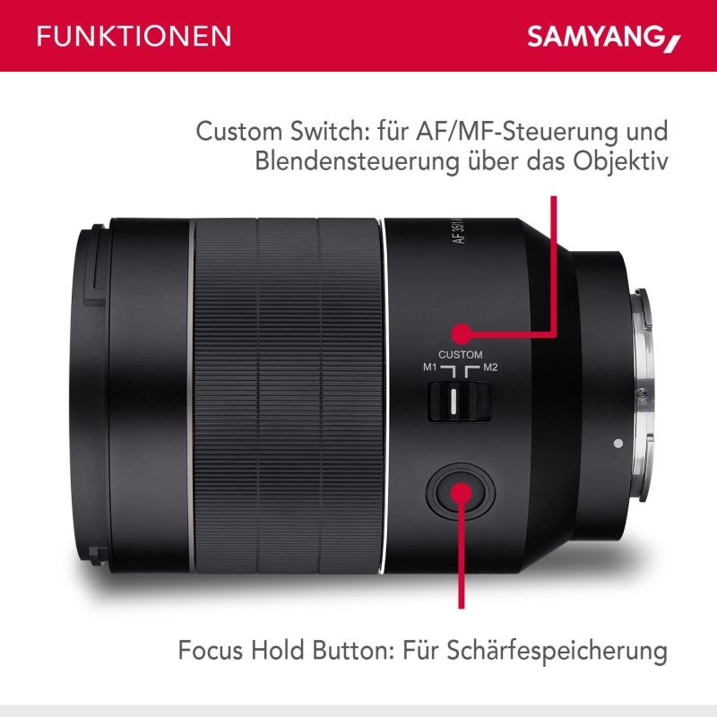 Samyang AF 35mm F1,4 FE II laajakulmaobjektiivi Sony E-kennoille, täyskenno ja APS-C, sääsuojaus