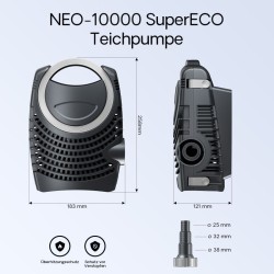 SunSun lampisuodatinsetti CBF-350B 60000 l, NEO-10000 pumppu 10000 l/h, CUV-236 UVC-puhdistin 36 W, 25 m letku