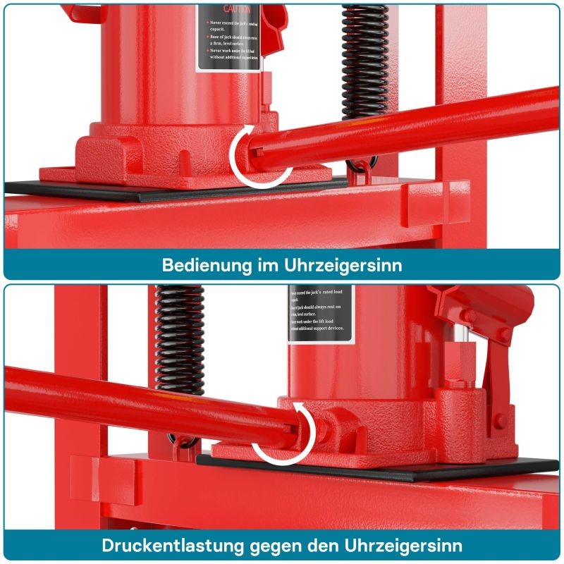 Hydraulinen painin 30 t, 500 mm, teräs, punainen