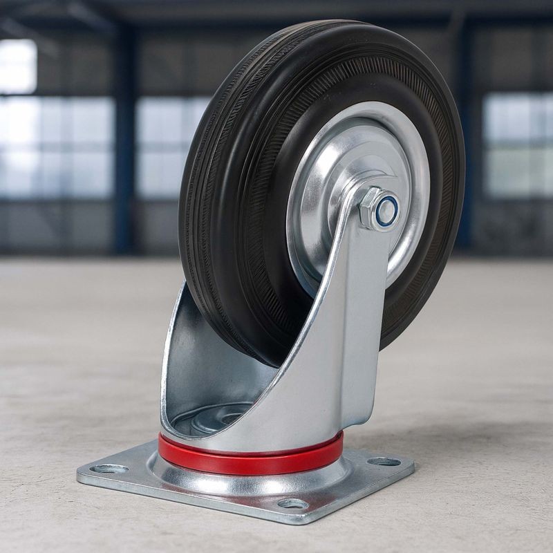 Kääntyvät kuljetuspyörät 4 kpl, täyskumi, 200 mm, 150 kg/kpl, metallivanne, musta