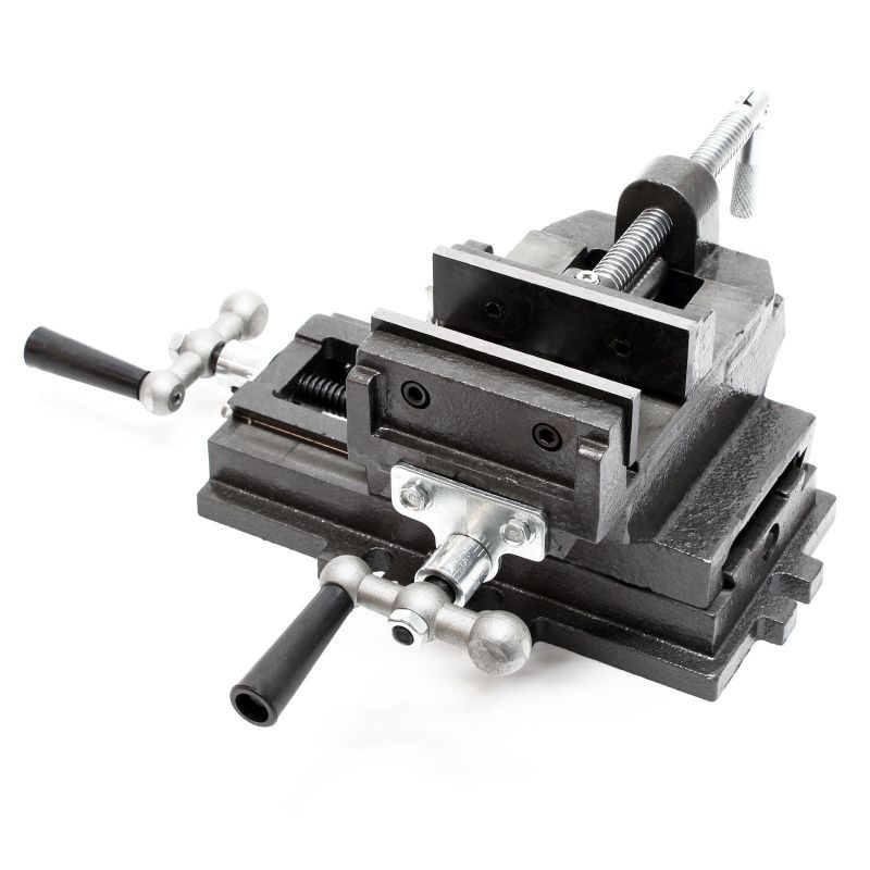Kahden akselin koneistusruuvipenkki 100 mm, valurauta, 330 x 325 x 135 mm