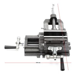 Kahden akselin koneistusruuvipenkki 100 mm, valurauta, 330 x 325 x 135 mm
