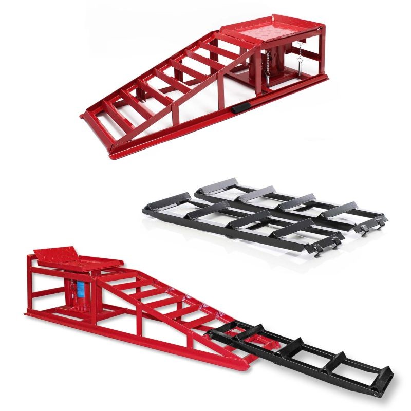 XPOtool ajoramppien jatkeet madallettuun autoon, 650 x 195 mm, 2 kpl, 400 kg/kpl, hiiliteräs, musta