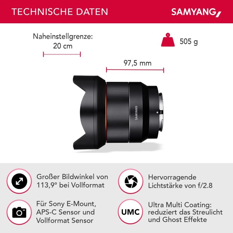 Samyang AF 14mm f/2.8 laajakulmaobjektiivi Sony E / FE