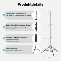 Multiblitz LED 100B Valaistussetti 2 kpl FT 8051 jalustat ja 40 cm Octagon softboxit