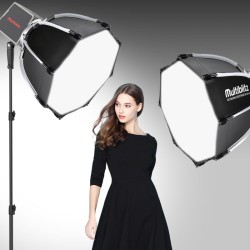 Multiblitz LED 100B Valaistussetti 2 kpl, FT-8051 jalustat ja 40 cm Octagon-softboxit