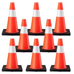 Liikennekartiosetti 8 kpl 45 cm heijastinnauha PVC ja kumi oranssi