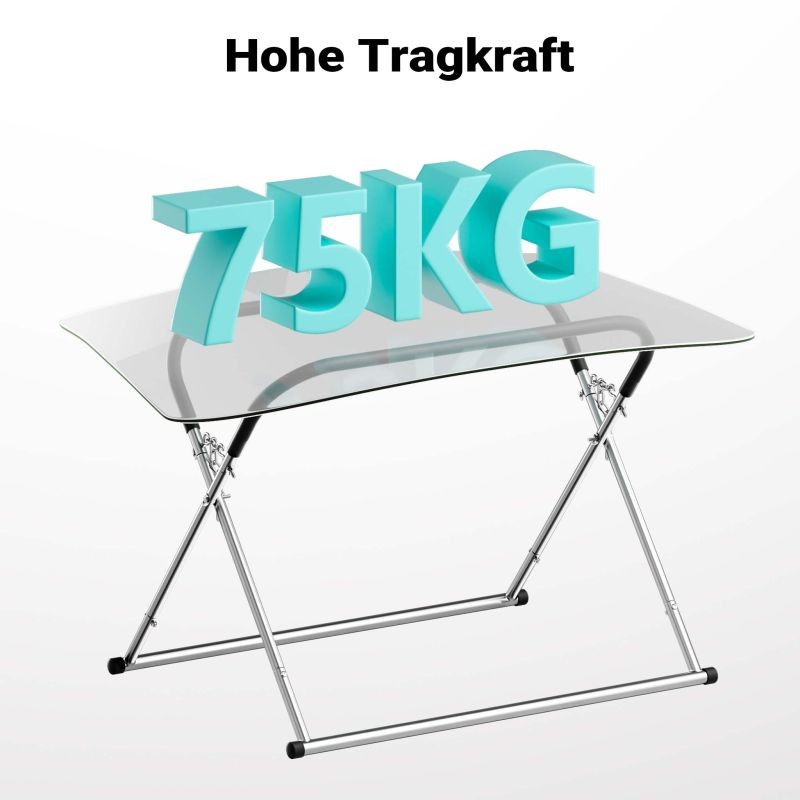 Taitettava tuulilasinpidike, korkeussäädettävä 80-100 cm, kantavuus 75 kg, teräs, hopea