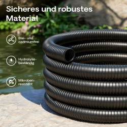 Lampiletku 32 mm, 25 m, musta, valonläpäisemätön imu- ja paineletku