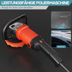 Auton kiillotus- ja hiomakone 1200 W, 180 mm, 3000 kierrosta/min, 6 nopeusasteen, lisävarusteilla
