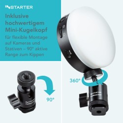 Instarter Spectar RGB M-Dome Mini LED-valaisin, RGB-värit, magneetti, 9 tehostetta, videokuvaus ja striimaus