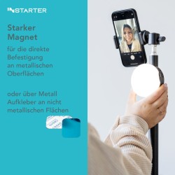 Instarter Spectar RGB M-Dome Mini LED-valaisin, RGB-värit, magneetti, 9 tehostetta, videokuvaus ja striimaus