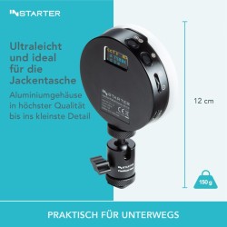 Instarter Spectar RGB M-Dome Mini LED-valaisin, RGB-värit, magneetti, 9 tehostetta, videokuvaus ja striimaus