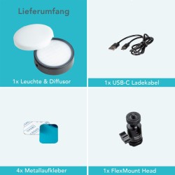 Instarter Spectar RGB M-Dome Mini LED-valaisin, RGB-värit, magneetti, 9 tehostetta, videokuvaus ja striimaus